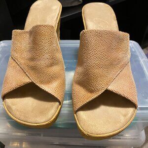Tan wedge sandals size 7.5